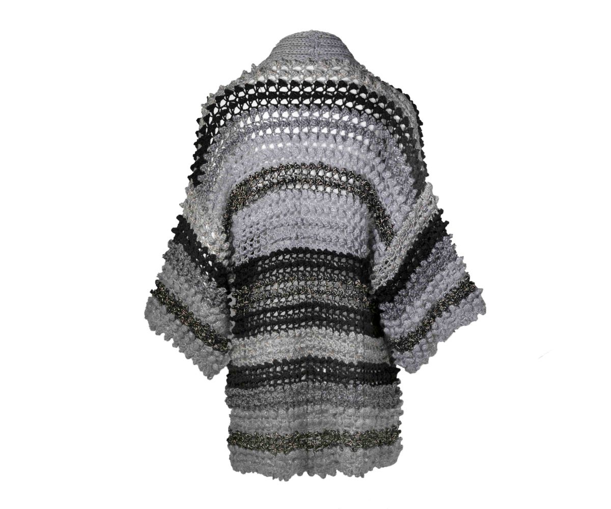 Bold Crocheted Kimono Cardigan - ad1cb1232208